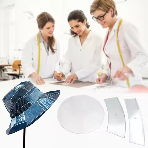 Beautiful Bucket Hat Cutting Template Transparent Patchworks Sewing Cutting Craft Ruler For Househol