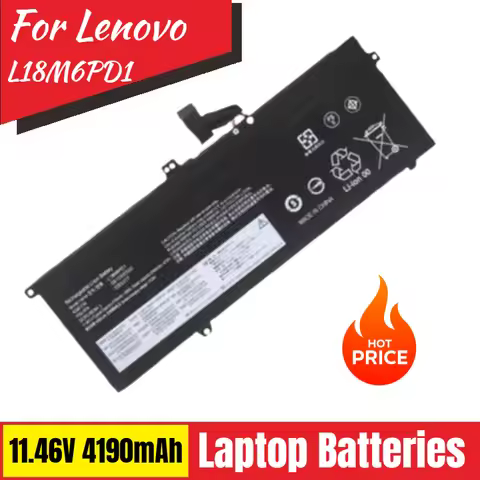 Laptop Battery L18M6PD1 11.46V 4190mAh for Lenovo ThinkPad X395 X390 X13 1st Gen L18M6PD2 L18D6PD1 0