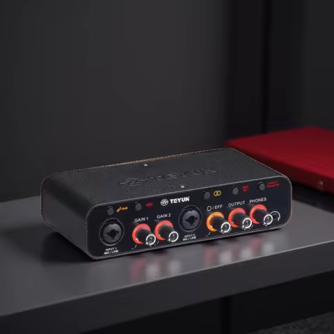 2024 TEYUN Q26 2Channels Professional portable Audio Interface sound card console mini USB MIXER for