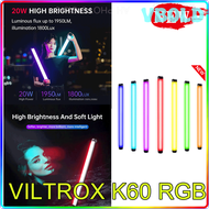 หลอดไฟ VBOLD Viltrox K60 Rgb 20W ป้ายสำหรับถือแสงได้ผ่านแอป2500K ~ 8500K Fotografie Lamp Voor Youtub