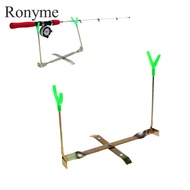 Ronyme 1 Piece Dual Fishing Rod Holder 360 Degree Rotation Stainless Steel Rod Stand