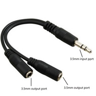 3.5mm Audio Y Splitter Cable 1 Male to 2 Female Headset Cable