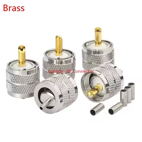 UHF male SL16 PL259 PL-259 Plug Connector Crimp for RG316 RG174 LMR100 RG179 RG188 RG58 RG142 LMR400