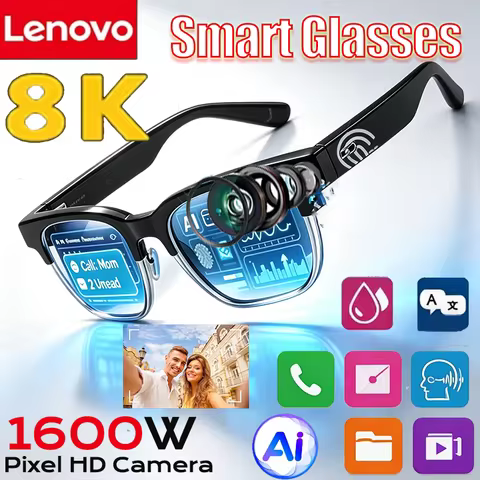 Lenovo 8K AI Smart Glasses Hands-Free Calling AI Translation 2027New AI Chat Logging Music Playback 