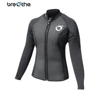 Taiwan Diving---BREATHE 2.5mm Fine Shark Cold-Proof Top+Wear-Resistant Trousers-Women 26-M-JK-BK 26-