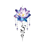 Neeio Tattoo Sticker Vatican Lotus Blue Water Lily Yoga Sanskrit Lotus Lotus Waterproof NEEIO Tattoo