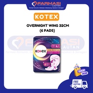 KOTEX OVERNIGHT WING 32CM (6 PADS)