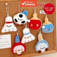 Cute Plush Sports Racket Doll Keychain – Badminton & Ping Pong Plush Pendant, Girl Bag Charm, Couple