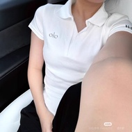 Alo Simple Printed Short Sleeve Polo Shirt - Slim Fit for Women