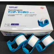 Top Yoro Soft Surgical Paper Tape + Dispenser 2.5cm x 9.1m (10 yards) 1 Roll