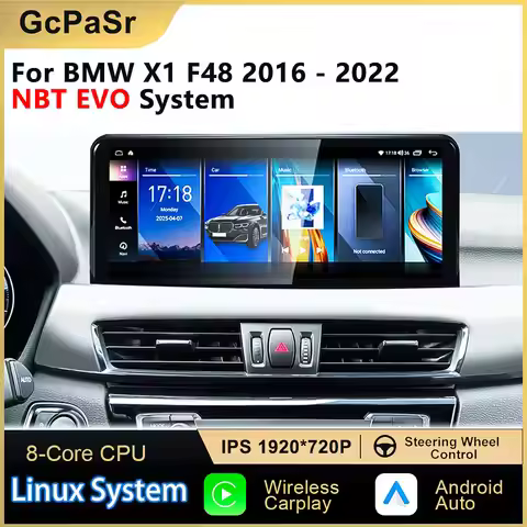 12.3 inch linux Screen for BMW X1 F48 2015-2022 NBT EV0 Car Radio Multimedia player With Wireless Ca
