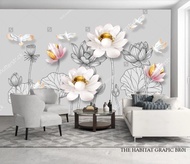 Wallpaper 3d Dinding Rumah Motif Bunga Besar