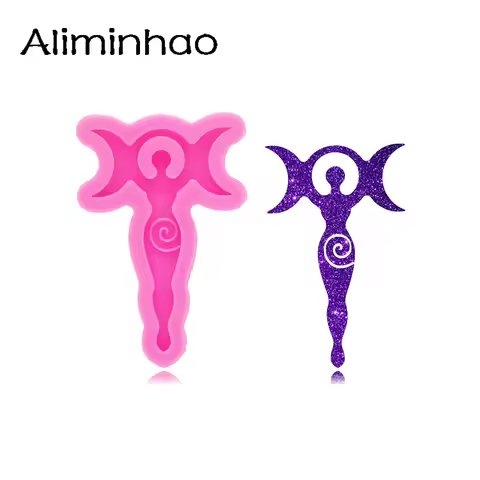DY1047 Shiny Goddess Moon Keychain Resin Silicone Mold, Crafting Mold Making With Epoxy for Jeweller
