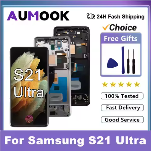Super AMOLED Screen For Samsung S21 Ultra 5G G998 G998U LCD Display Touch Screen Digitizer For Samsu