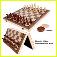 【39 * 39cm】Magnetic Wooden Chess Board Tournament Size Foldable Children Elders and Adults BoardGam