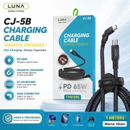 LUNA CJ-5B PD 65W Fast Charging Magnetic Organizer Nylon Braided 1M Data Cable