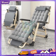 WOOD Foldable Chair Lazy Chair Kerusi Folding Bed Lipat Santai Lounge chair Portable Adjustable indoor outdoor折叠椅