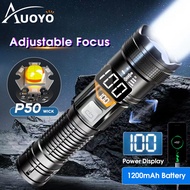 Auoyo Outdoor Flashlight Strong Light Multi-function Flashlight LED Power Display Charging Waterproo