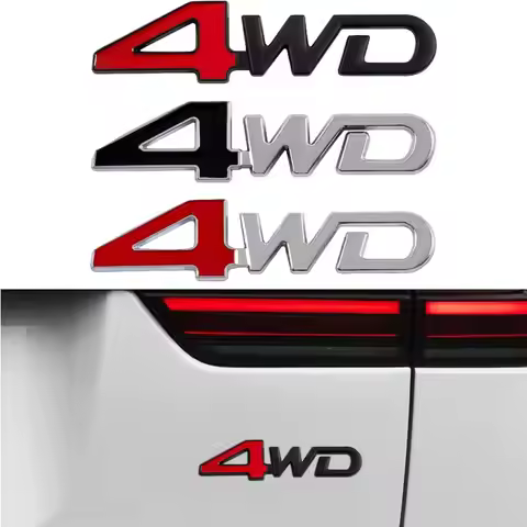 3D Metal Letters 4WD Logo Emblem Car Rear Trunk Sticker Fender Side Decal 4WD Badge Accessories