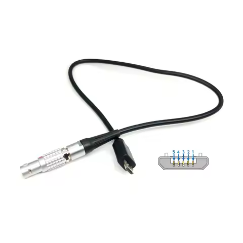Teradek RT Monitor Cable for SmallHD Overlays, 5 Pin to USB 2.0 Micro B, FOCUS Bolt, CINE 7