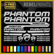 ◲ ☁ ◐ PHANTOM Bike Frame Vinyl Sticker Decal for Mountain Bike and Road Bike and Fixie