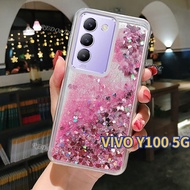 Case VIVO Y100 5G 4G Bling Liquid Quicksand Glitter Casing VIVOY100 VIVO Y 100 Y100 5G Transparent S