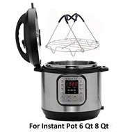 【Bestseller】 Instant Pot Trivet With Heat Resistant Silicon Handles Pressure Cooker Steamer Rack - Fits 5 / 6 8 Quart Instant