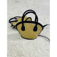 Mini sedge bag Mini grass bag Mini handbag handmade sedge bag Mini clamshell bag