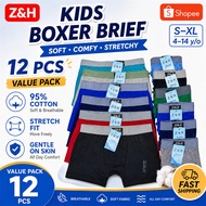 Z&H Boxer Brief For Kids BOY Outside 95%Cotton Comfort Underwear