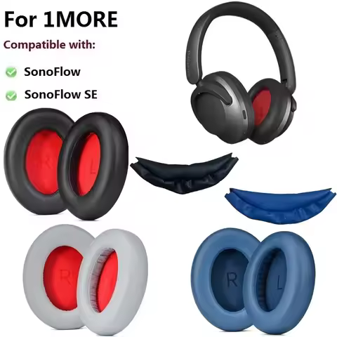 Replacement Ear Pads Ear Cushion Earpad Compatible with For 1MORE SonoFlow Pro SE Headphones Gamer H