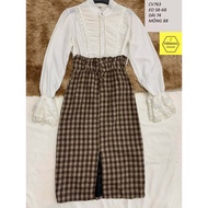 [REAL SHOP PHOTOS]CV763 Autumn-winter long skirt with stylish patterns and youthful shape hottrend f