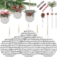 Yuxung 18 Set Christmas Vintage Sheet Music Notes Christmas Tree Ornament with Artificial Xmas Tree Picks Red Berry Pine Cones Picks 6.56 ft Ribbons for Holiday Music Party Decorations (White)