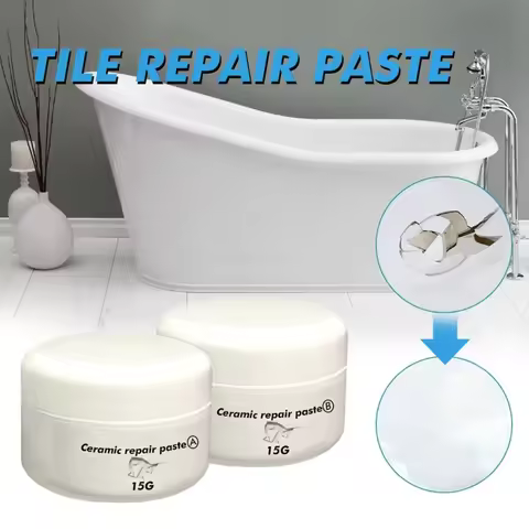 Ceramic Repair Paste A+B Tub Tile Shower Repair Kit White Bathtub Crack Refinishing Porcelain Acryli