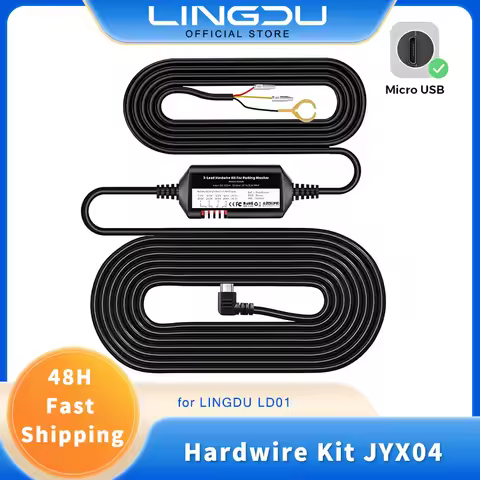 JYX04 Car DVR HardWire Kit For LingDu D200/LD01 Low Vol Protection Micro USB Port ACC Power Cable 12