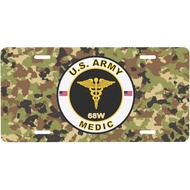 US MOS 68W Medic Personalized Front Aluminum License Plate Suitable for Outdoor Play 6 X 12 in