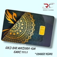 GOLD BAR MASDORA CLASSIC HITAM CLASSIC HIJAU 1GM EMAS 999.9 GOLD BAR 1GM GOLD WAFER AU999.9 MASDORA 