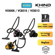 Khind Bagless Vacuum Cleaner (800W/1000W/1200W) VC8008/VC8010/VC8012