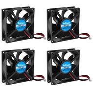 Alinan 4pcs 8025 12V Fan 80x80x25mm 2-pin Sleeve Bearing Brushless DC Cooling Fan 3D Printer Cooling