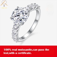 XICYI Super Luxury 3ct Real Moissanite Diamond Ring 100% S925 Silver 4 Claws Cluster Thick Gold Plat