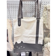 Cat white canvas bag
