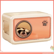 Plastic Double-Layer Cat Cage – Indoor Pet Kennel for Cats/Small Dogs, 4-Season Semi-Enclosed Cat Ho