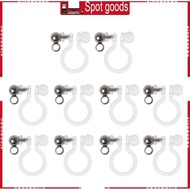 XI 10Pieces Set Earring Components Clear Clip-on Earring Converter Resin Clip-on Earring Findings fo