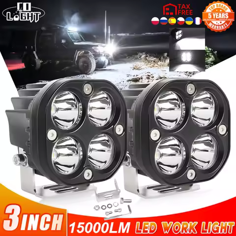 CO LIGHT 3inch Led Spot Work Light 12V 24V Fog Lights Driving Offroad 4X4 4WD Led Spotlight for Truc