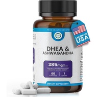 DHEA & Ashwagandha Supplement 385mg – Ashwagandha 250mg, DHEA 10mg, Vitamin C & B6 – Supports Relaxa