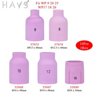 10pcs Setiap Kotak 48/34mm 57n74 57n75 53n87 53n88 53n89 Muncung Alumina Untuk Tig Wp9 20 Wp17 18 26