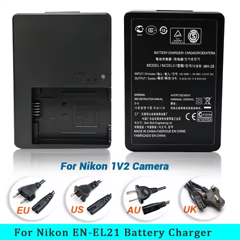 For Nikon MH-28 MH28 Battery Charger for EN-EL21 ENEL21 – Compatible with Nikon 1 V2 Camera