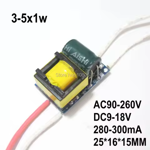 10pcs 3-5X1w High Power LED Driver DC9-18V Lamp Power Supply, 280mA 300mA 3x1w 4x1w 5x1w Lighting Tr