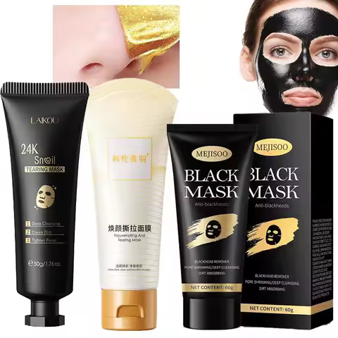 24K Gold Snail Tear Off Face Mask Deep Clean Deep Hydration Moisturize Remove Blackhead Oil Control 