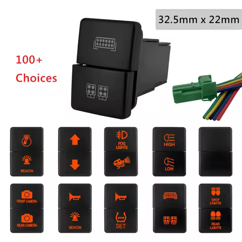 Orange Amber 12V Dual Push Button Switch for Toyota switches Toyota 4Runner FJ Cruiser Landcruiser P