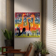 【U976 草原派對】坦尚尼亞手繪無框畫,掛畫